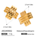 Gold-Plated Geometric Stainless Steel Stud Earrings — alternate product view — jewelry finish and design detail