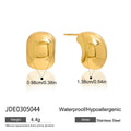 Gold-Plated Stainless Steel Earrings — Clean-Lined Style — alternate product view — jewelry finish and design detail