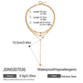 Gold-Plated Stainless Steel Lariat Necklace — Distinctive Outline — detail view — jewelry finish and design detail
