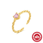 S925Sterling Silver Ring Micro Pave Colored Diamond Ring New Double Layer Design Sense Strong Open Ring