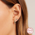 S925Sterling Silver Turquoise Diamond Earrings Earrings Fashion Classic Simple Style Earrings