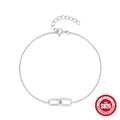 Cubic Zirconia Cross 925 Sterling Silver Bracelet — inner surface view — jewelry finish and design detail