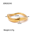 Organic Shape Stainless Steel Ring in 18K Gold-Tone with gold-tone stainless steel construction