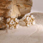 2H Stainless Steel Zircon Flower Earrings Non-Fading Earrings Ear Jewelry earrings