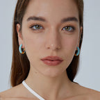 E0502 Simple Style Earrings for Women Fashion Resin Hoop Earrings