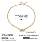 Stainless Steel Card Heart Necklace Collarbone Chain Jewelry Non-Fading