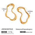 Sculptural Stainless Steel Hoop Earrings in Gold-Tone styled for independent jewelry boutiques