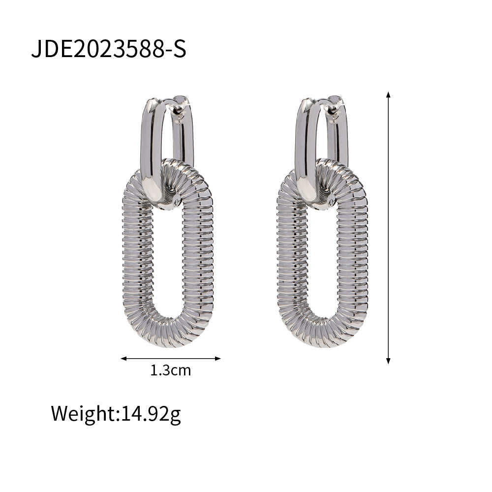 New Exaggerated Style18K Gold-plated Stainless Steel Chain Earrings Jewelry Trendy Fashion Ear Accessories