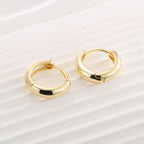 SE0117 S925Minimalist Smooth Surface Design Plated14K Gold Earrings Female Metal Ear Jewelry