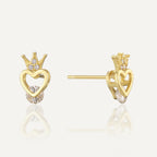 SE0271 Crown Heart Earrings for Women925Sterling Silver Ear Piercing Earrings Design Sense Ear Jewelry