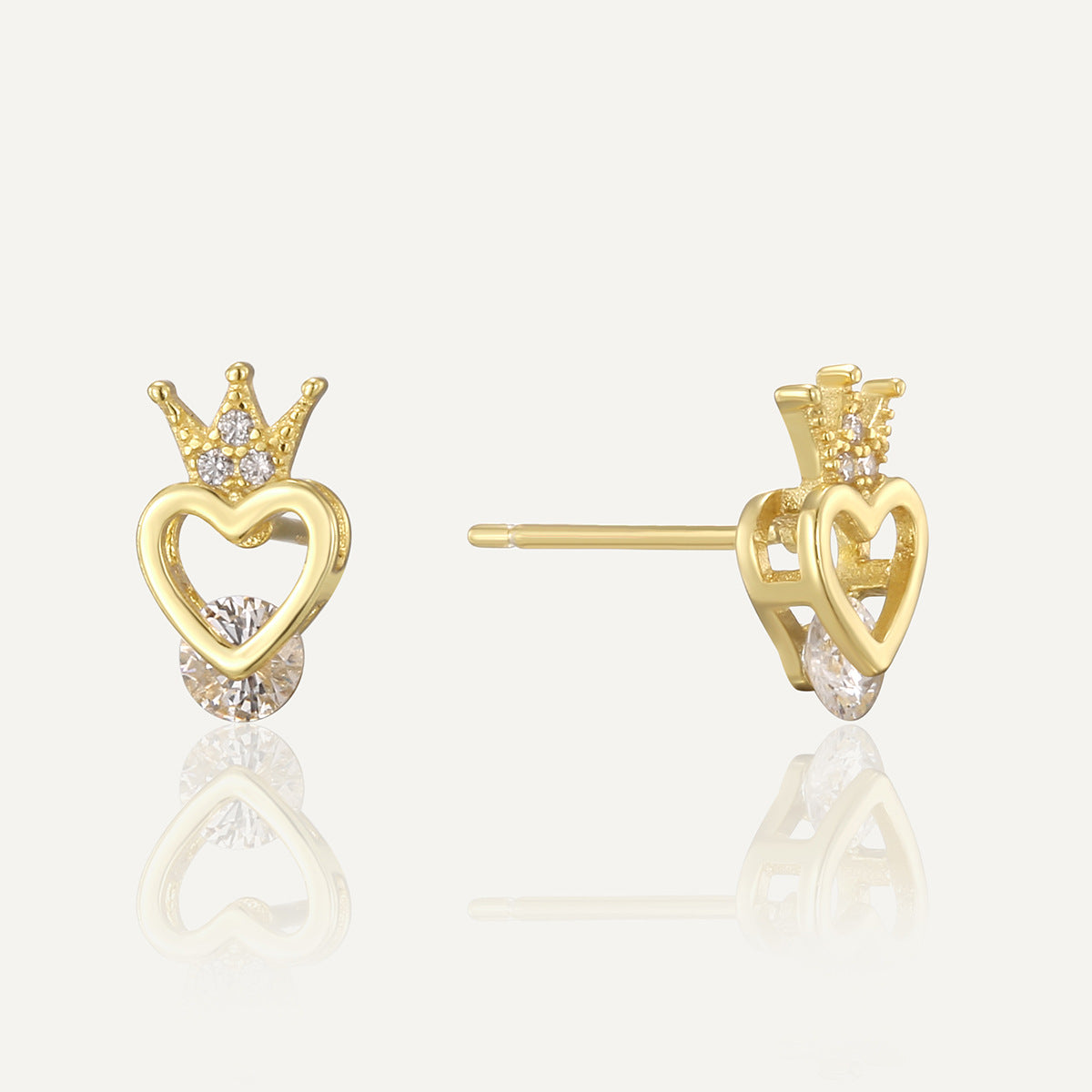 SE0271 Crown Heart Earrings for Women925Sterling Silver Ear Piercing Earrings Design Sense Ear Jewelry