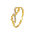 Gold-Plated Brass Music Note Pavé White CZ Ring styled for independent jewelry boutiques