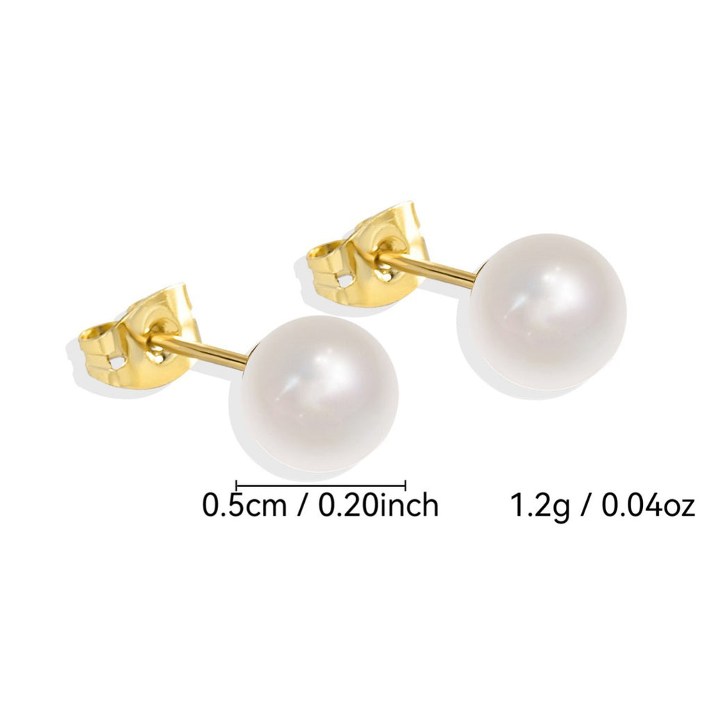 E0160 Little Chanel Style Earrings for Women gold Dongdaemun Pearl Vintage Earrings Jewelry