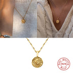 Sun and Moon S925 Sterling Silver Collarbone Necklace