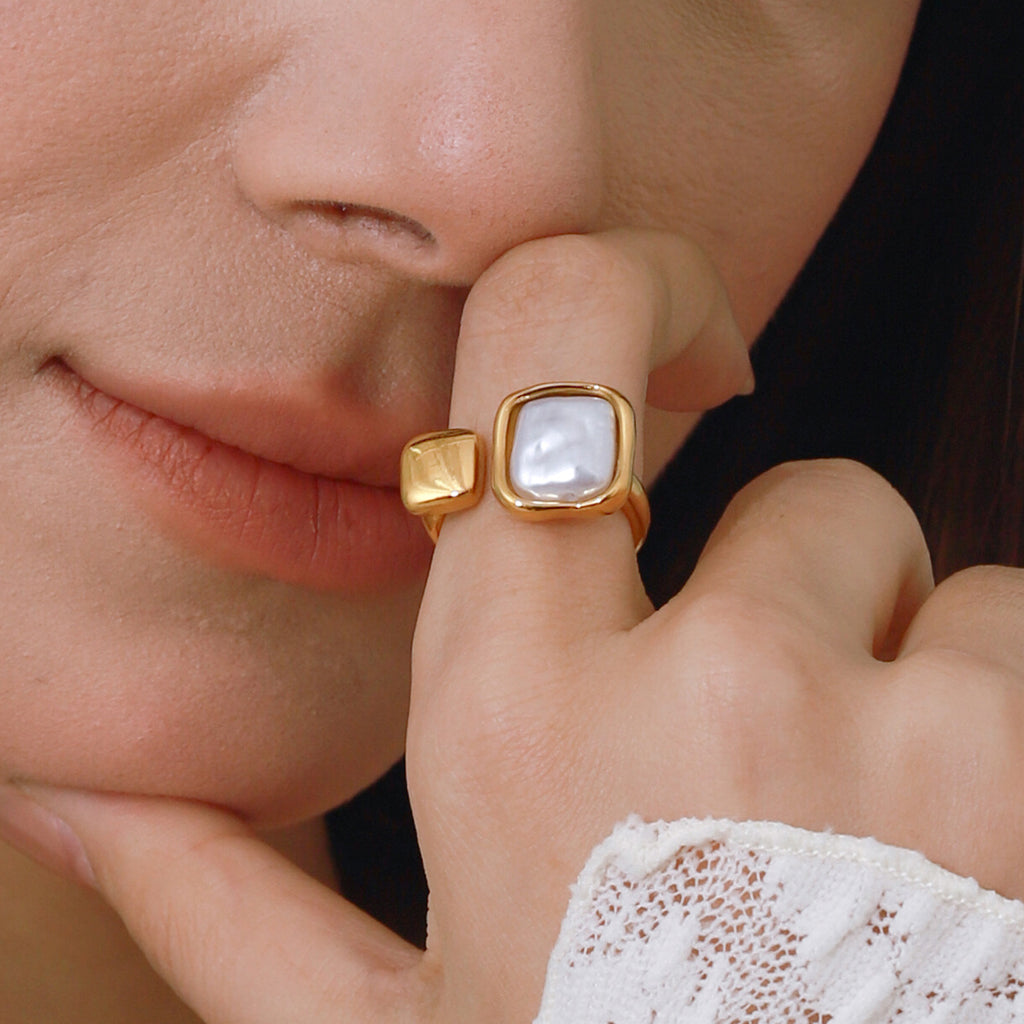 Stainless Steel Pearl Ring Non-Fading Earrings Jewelry earring