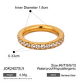 Cubic Zirconia Gold-Plated Stainless Steel Ring — Easy-Layering Style — jewelry construction