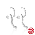 925 Silver Snake Adjustable Stud Earrings — decorative detail — jewelry finish and design detail