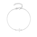 Cross Minimalist 925 Sterling Silver Bracelet — inner surface view — jewelry finish and design detail