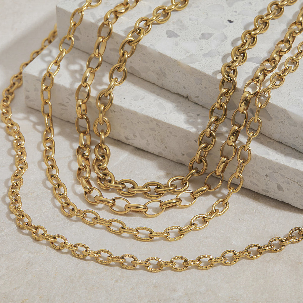 2H Non-fading Necklace for Women with Plating18K Gold Stainless Steel Jewelry Accessories