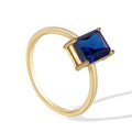 Gold-Plated Brass Square CZ Ring — Distinctive Outline with cubic zirconia and geometric details — jewelry finish and design detail