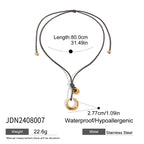 Black Rope Necklace Design Sense Collarbone Chain Non-Fading Stainless Steel Jewelry