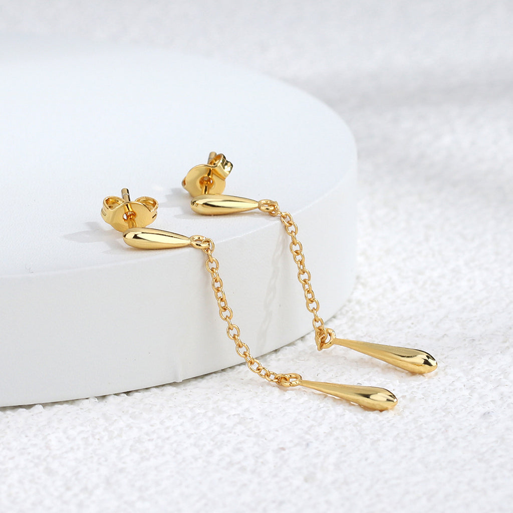 E0323 Elegant and Minimalist Long Water Drop Earrings Geometric simple long sexy earrings