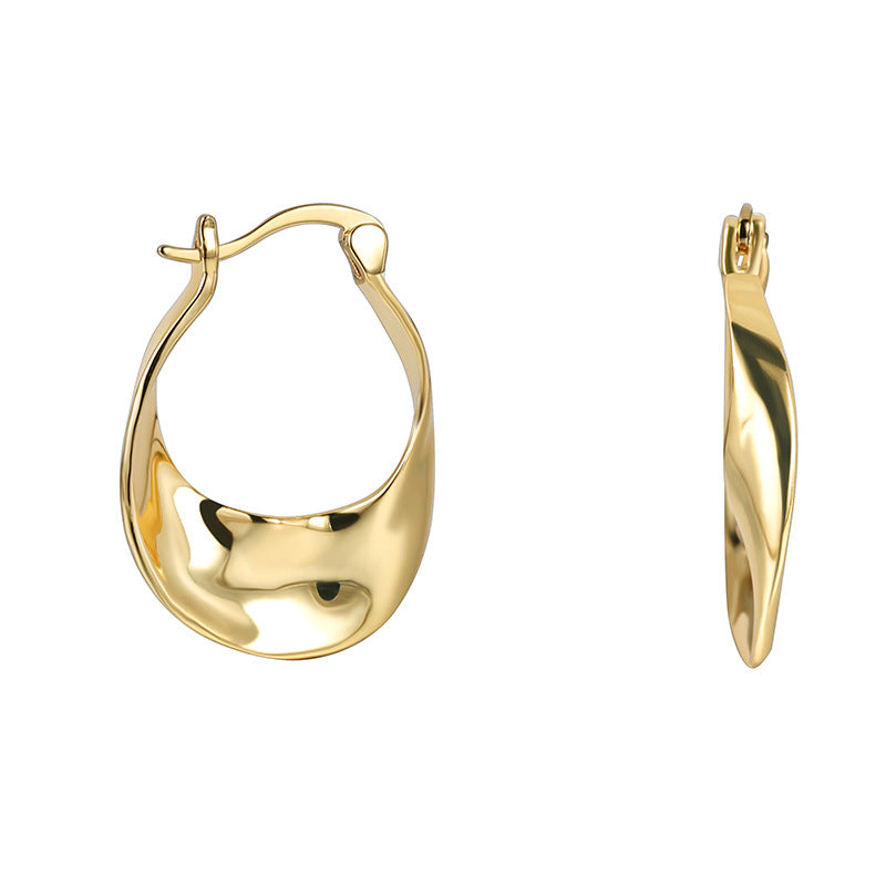 E0376 Creative Hollow Earrings Irregular Earrings for Women Twisted Ear Clips Fashion Retro