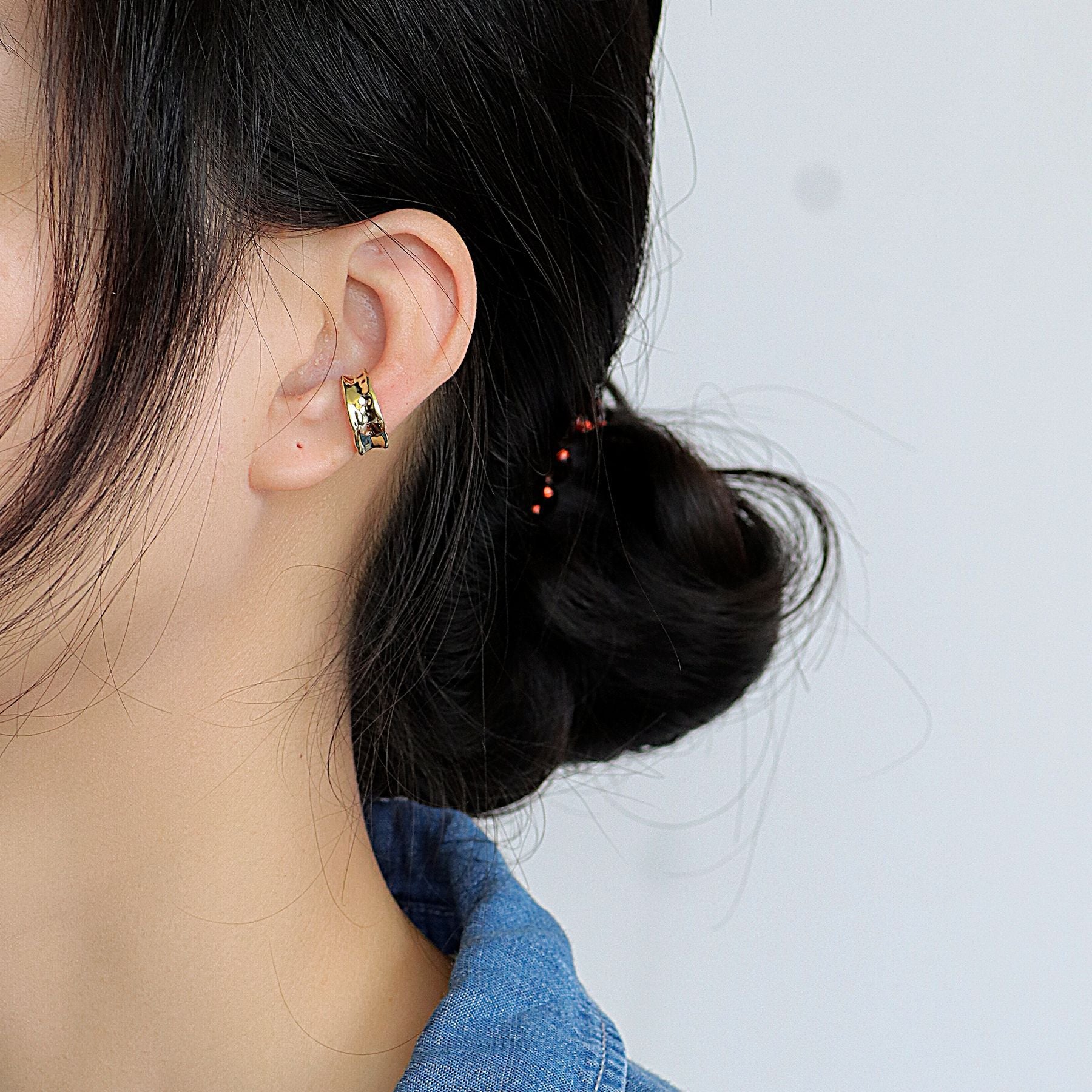 E0061 Vintage style C Clip-on Earrings Non-Pierced Ear Cuff Gold-Plated Ear Jewelry Export Accessories