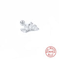 Floral Stud 925 Sterling Silver Earrings — decorative detail — jewelry finish and design detail