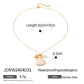Seashell Pearl Stainless Steel Gold-Plated Necklace — jewelry construction