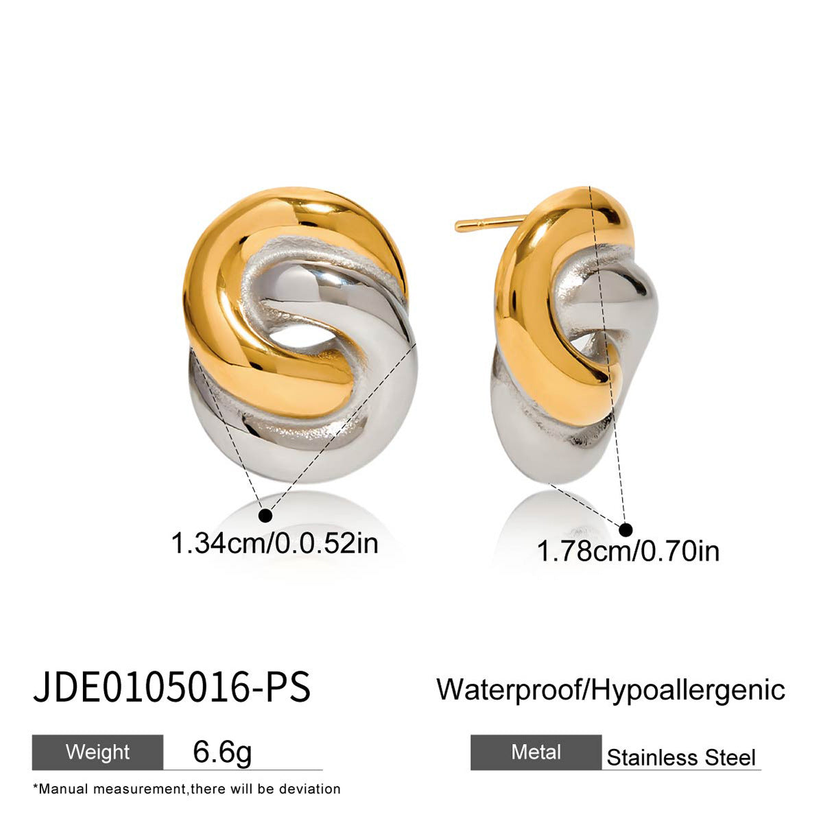 Color Block Stud Earrings Earrings Stainless Steel Jewelry