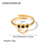 2H Stainless Steel Black Onyx Ring Natural Stone Ring rings