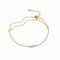 Gold-Plated Brass Cubic Zirconia Chain Bracelet — surface finish detail