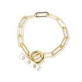 Gold-Plated Brass Lock Star Chain Bracelet styled for independent jewelry boutiques — jewelry finish and design detail