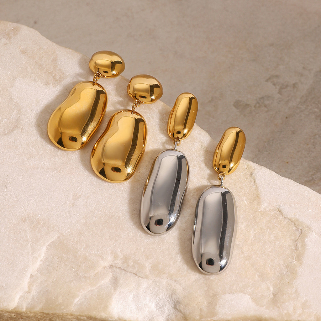 Stainless Steel Color Block Round Stud Earrings Earrings