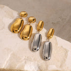 Stainless Steel Color Block Round Stud Earrings Earrings