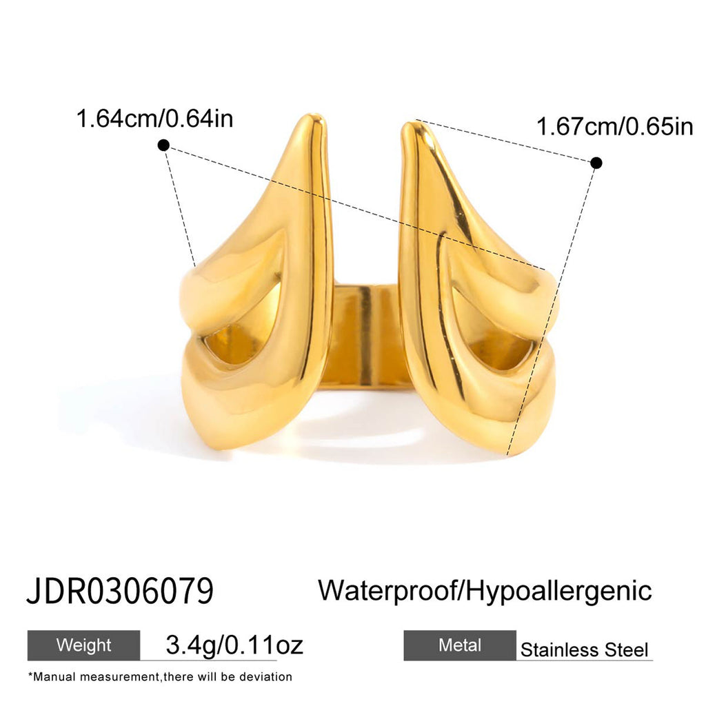 gold Stainless Steel Ring Jewelry for Women, Non-Fading ring