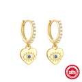 Sterling Silver Diamond Hoop Earrings Heart Devil Eye Ear Cuff — collection product image 06