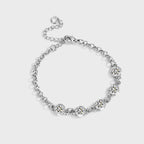 Elegant Silver Plated Zircon Bracelet For Women Minimalist Style