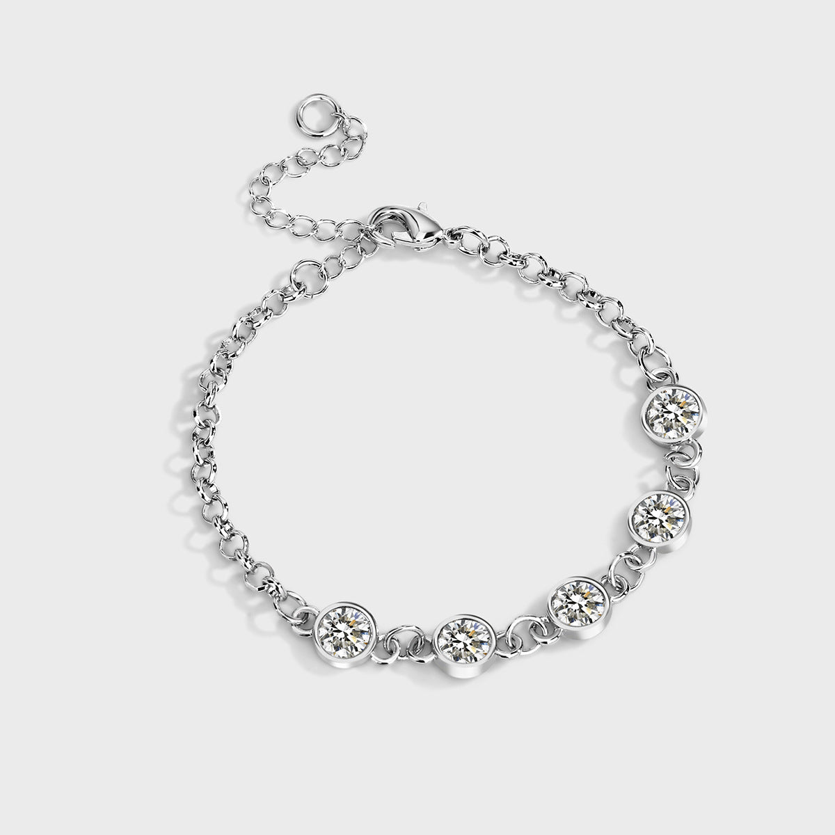 Elegant Silver Plated Zircon Bracelet For Women Minimalist Style