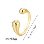 CYR0600 Design Sense Streamline Water Drop Minimalist Open Ring