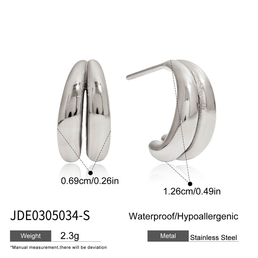 2H Geometry c Stainless Steel Earrings for Women