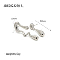 Teardrop Organic Shape 18K Gold-Plated Stainless Steel Drop Earrings — alternate product view — jewelry finish and design detail