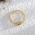 R0563 Simple and Unique Design Knot Ring for Women, Copper Plated with Real Gold, Fashionable Ring