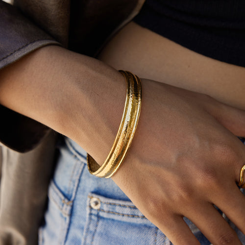 18K Gold-Plated Stainless Steel Bracelet — front view