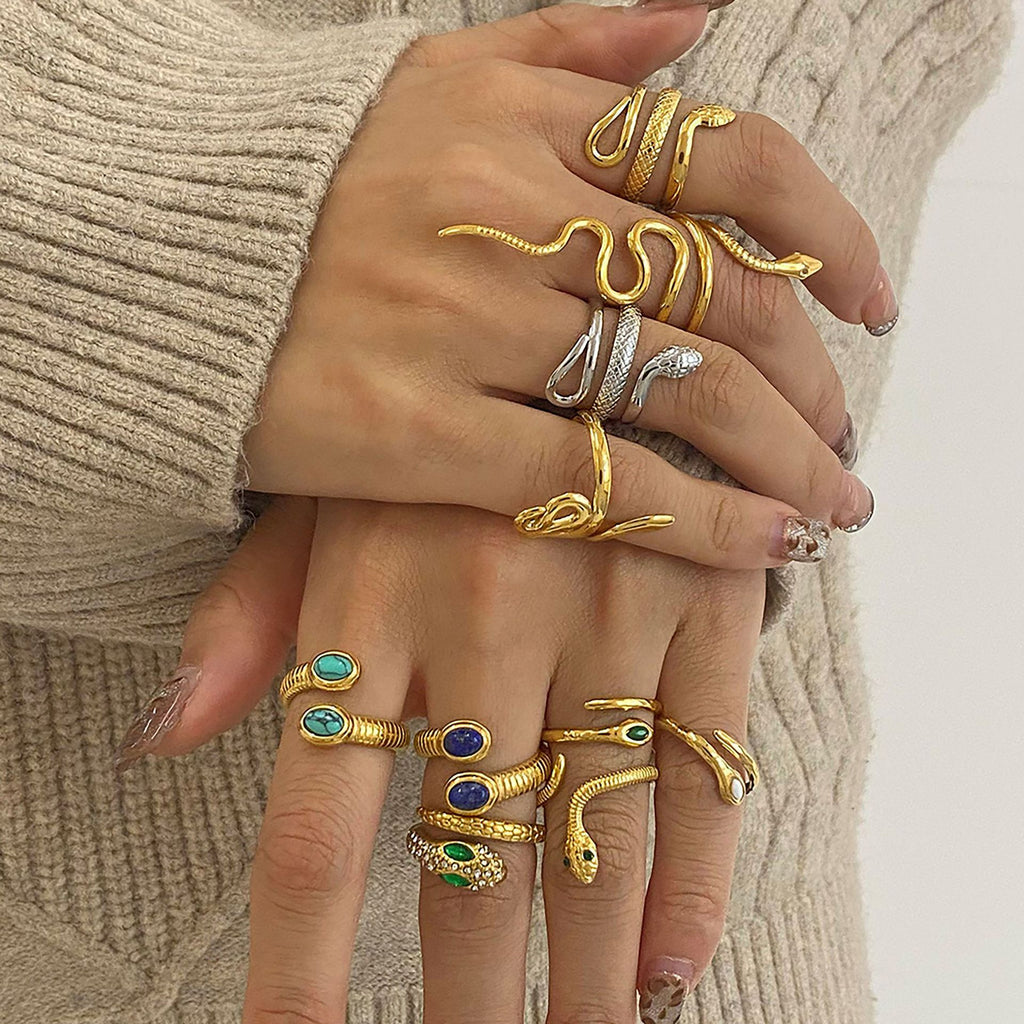 Stainless Steel Snake Ring Open Ring rings