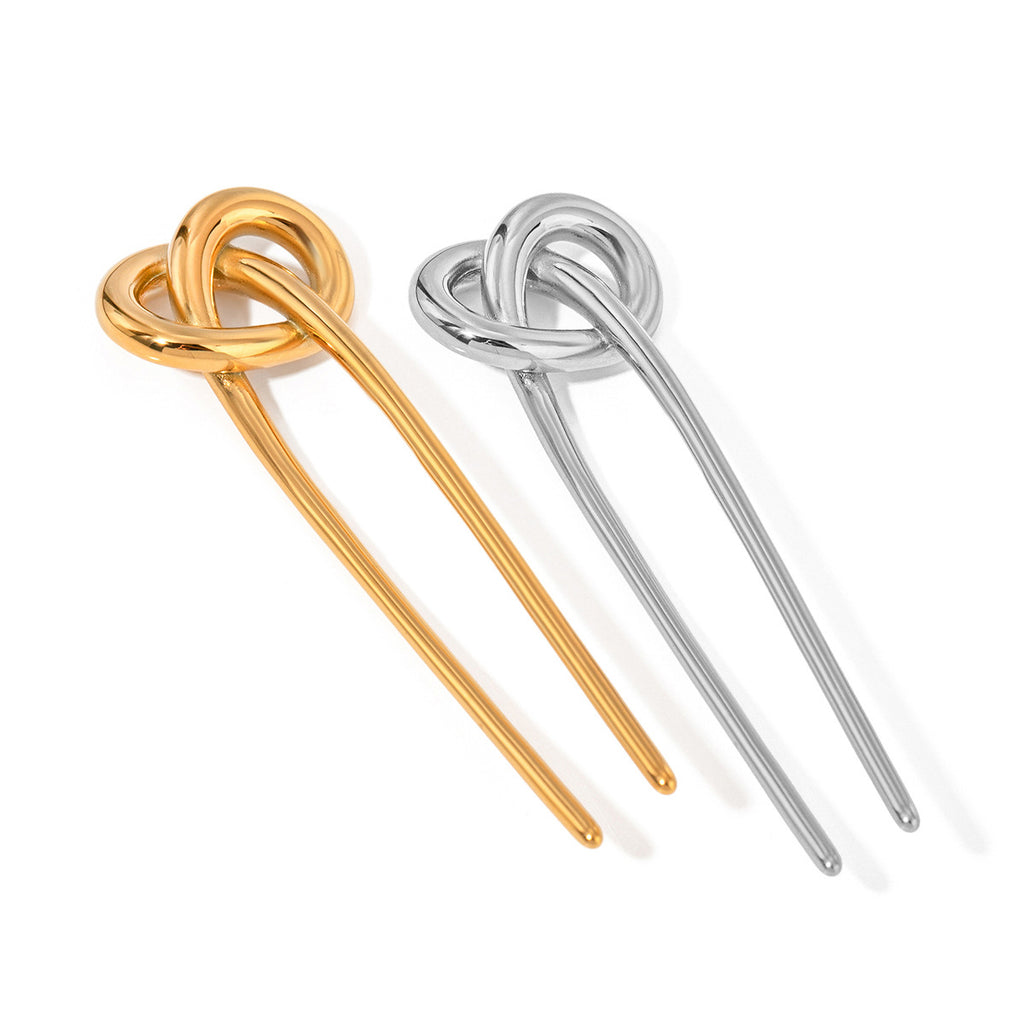 2H Jewelry Stainless Steel u Hairpin Metal Hairpin Alkaline Water Knot Hair Clip