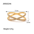 Cross Cubic Zirconia Stainless Steel Gold-Plated Ring — jewelry construction