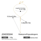 2H Stainless Steel Zircon y Word Chain Long Necklace Collarbone Chain Non-Fading Jewelry