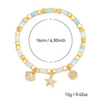 CYB0237 Copper plating14k Gold New Beach Bracelet Shell Starfish Zircon Beads